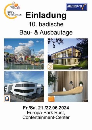 EINLADUNG BAU- AUSBAUTAGE 21. + 22. JUNI 2024